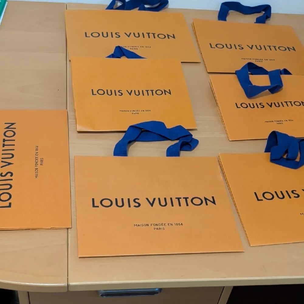 Louis Vuitton Orange Bags with Blue Handles